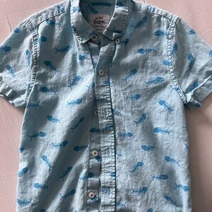 Mini Boden Blue Button Down Shirt Casual Style